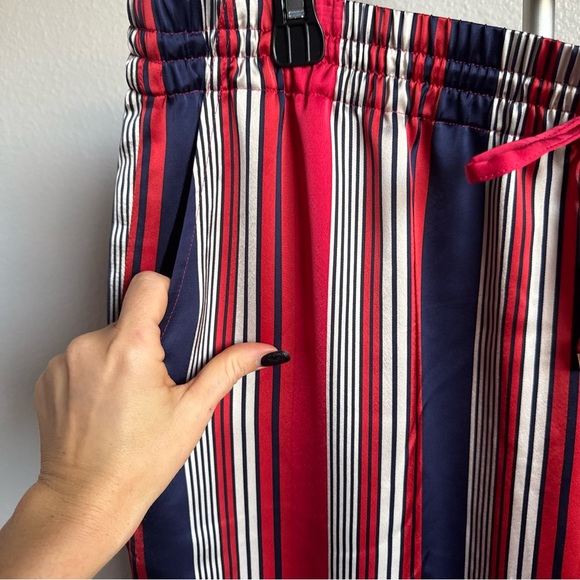 NWT RALPH LAUREN Striped Satin Charmeuse Wide-leg Pants Recycled Polyester Sz XL - Picture 7 of 9